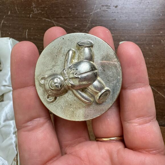 Vintage Silver Boby Fork & Spoon Velvet lined first Curl & First tooth keepsakes - Picture 3 of 7